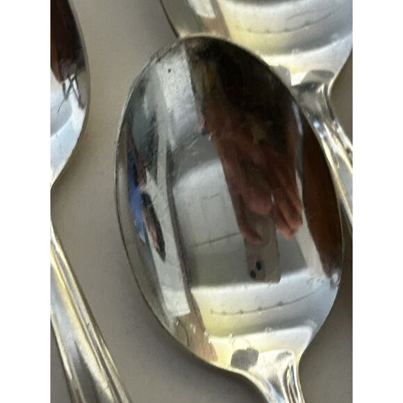 Vintage Victor S. Co A1+ Lot 8 + 1 Teaspoons 6 1/4 Silverplate Scalloped Edge - Picture 4 of 6